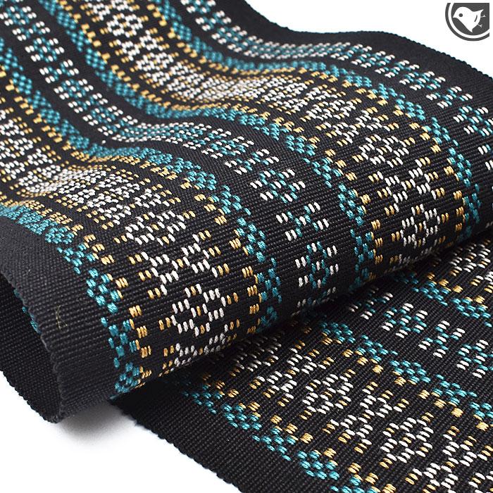 半幅帯 本場琉球 “知花花織” 手織り 木綿 日本製 お仕立て代込！送料