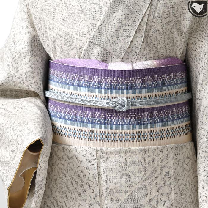 半幅帯 本場琉球 “知花花織” 手織り 木綿 日本製 お仕立て代込！送料