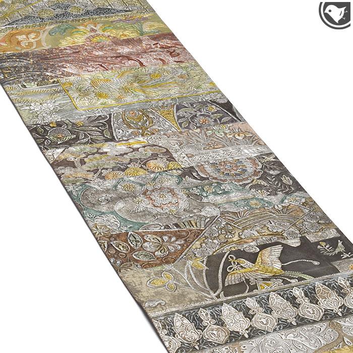 本金唐革 京都 名門 織匠川島 謹製 袋帯 本革 日本製 【帯専門店おびや