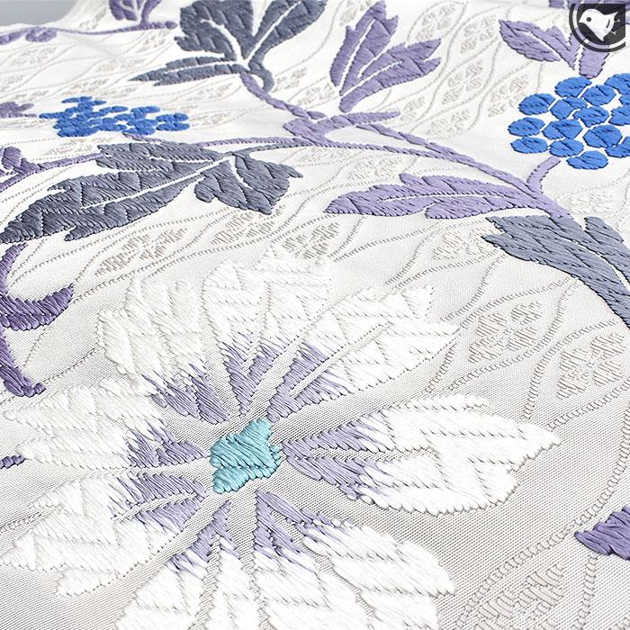 西陣 唐織 老舗 都 謹製 蔦花文様 九寸 名古屋帯 正絹 日本製【帯専門