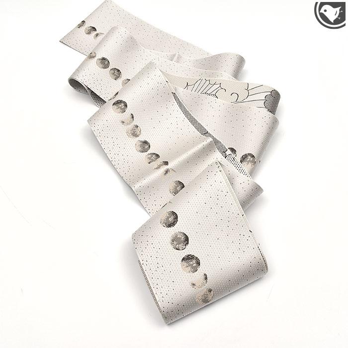 半幅帯 博多織 老舗 協和織 謹製 両面柄 “月の満ち欠け”お仕立て込