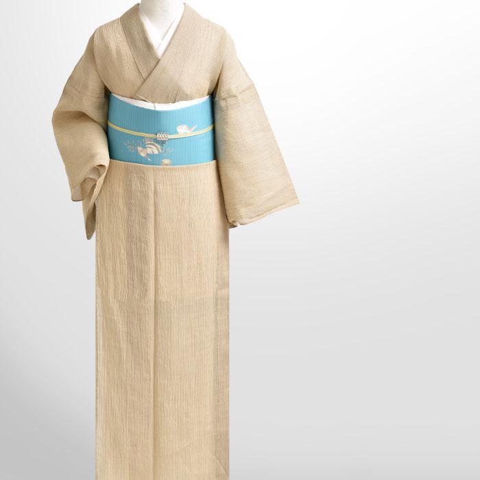 単衣/夏帯 絽塩瀬 (別注染め)十日町友禅 秀美 謹製 貝殻 九寸 名古屋帯