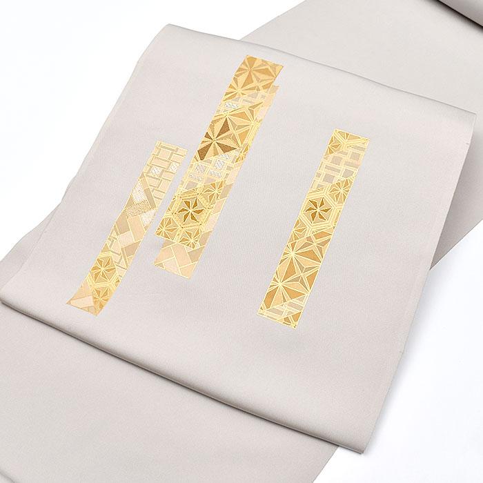 塩瀬染め帯 京都老舗染め屋 謹製 枠金刺繍 九寸 名古屋帯 正絹 日本製 送料・代引き無料！[商品番号：22212]の画像
