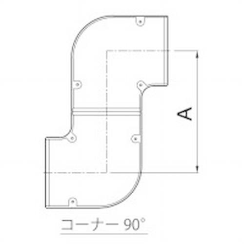 業務用】【因幡電工/INABA】PDE-90-I コーナー90° エルボ（1箱10本入