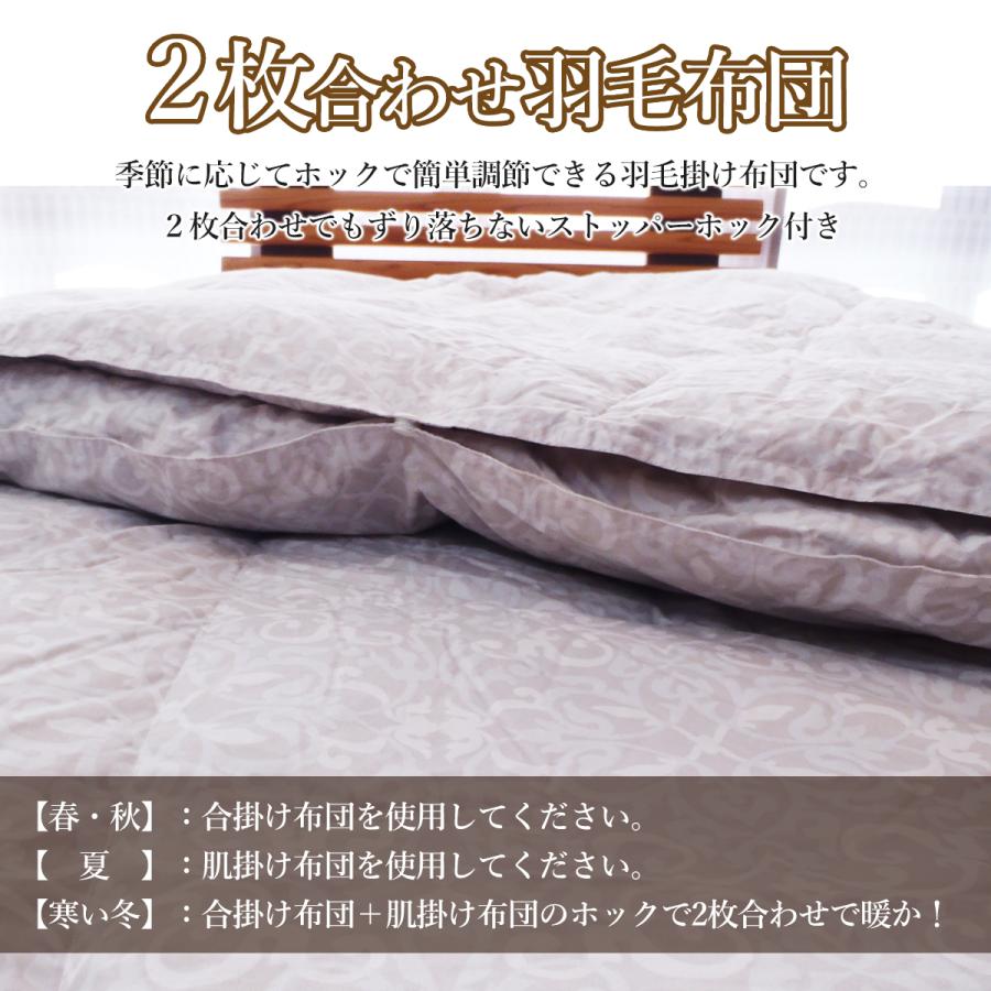 西川（nishikawa） 羽毛布団2枚合わせ クィーン グースダウン クイーン 