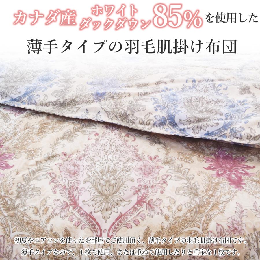 ロマンス小杉 羽毛肌掛布団シングル ウォッシャブル 0.3kg 日本製