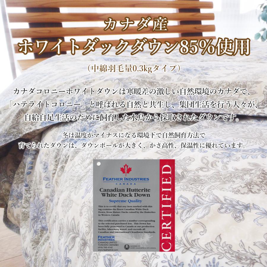 ロマンス小杉 羽毛肌掛布団シングル ウォッシャブル 0.3kg 日本製