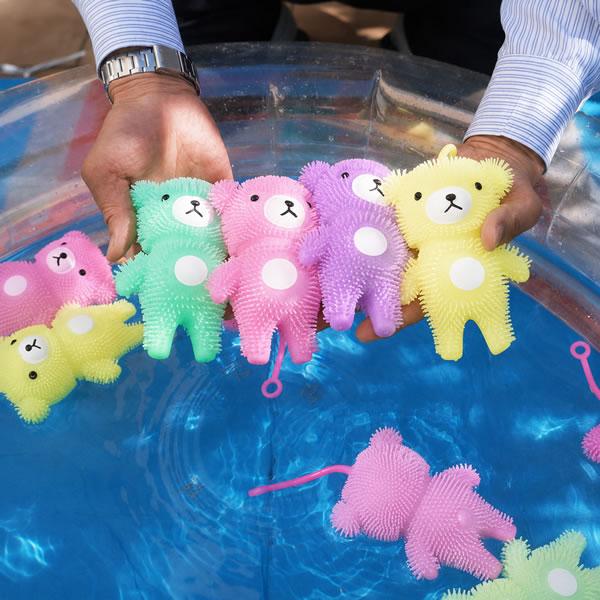光るピカピカくまさんヨーヨー 10個＋予備2個 : 縁日・お祭り用品専門