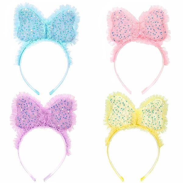 光るピカピカスパンコールカチューシャ 10個+予備2個 / 縁日 祭り 景品