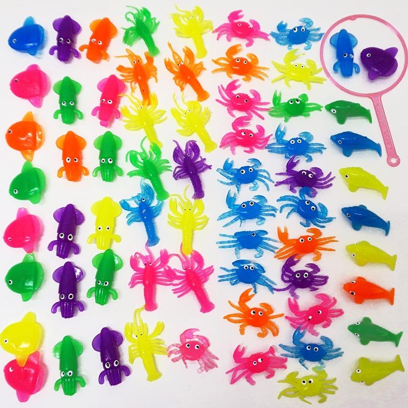 水に浮くすくい用おもちゃ ぷかぷかやわらかソフト海の生き物 100個