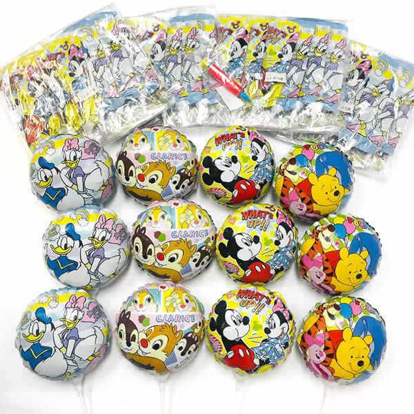 驚きの値段 ディズニー棒付きアルミ風船 48個