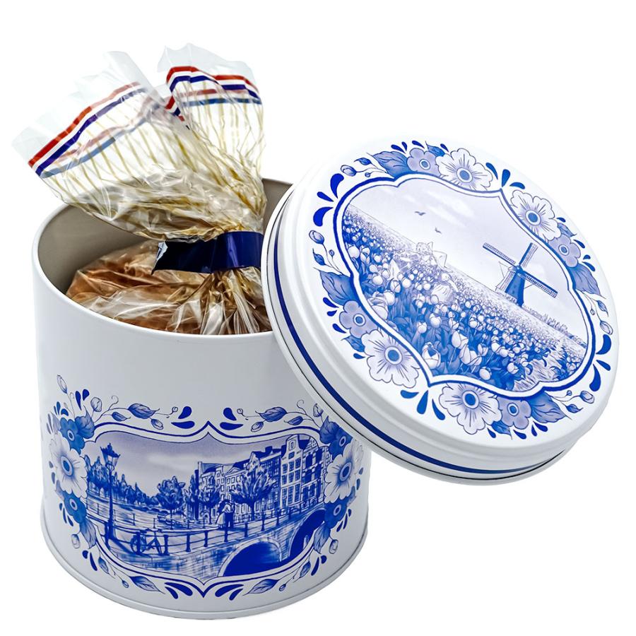 オランダ お土産 デルフト風 缶入りワッフル3缶セット1セット(3缶)｜焼 