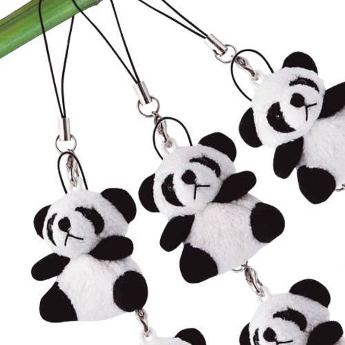 中国お土産 中国 お土産 パンダマスコットストラップ6個セット｜スマホ