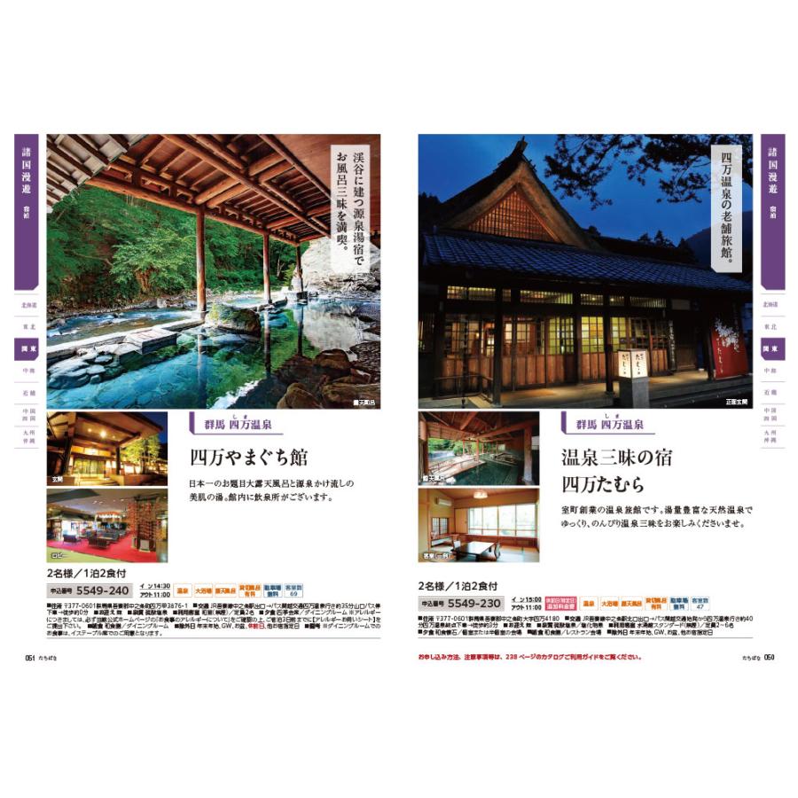 発行元公式】カタログギフト 旅行 温泉 手提げ袋付 たびもの撰華 橘