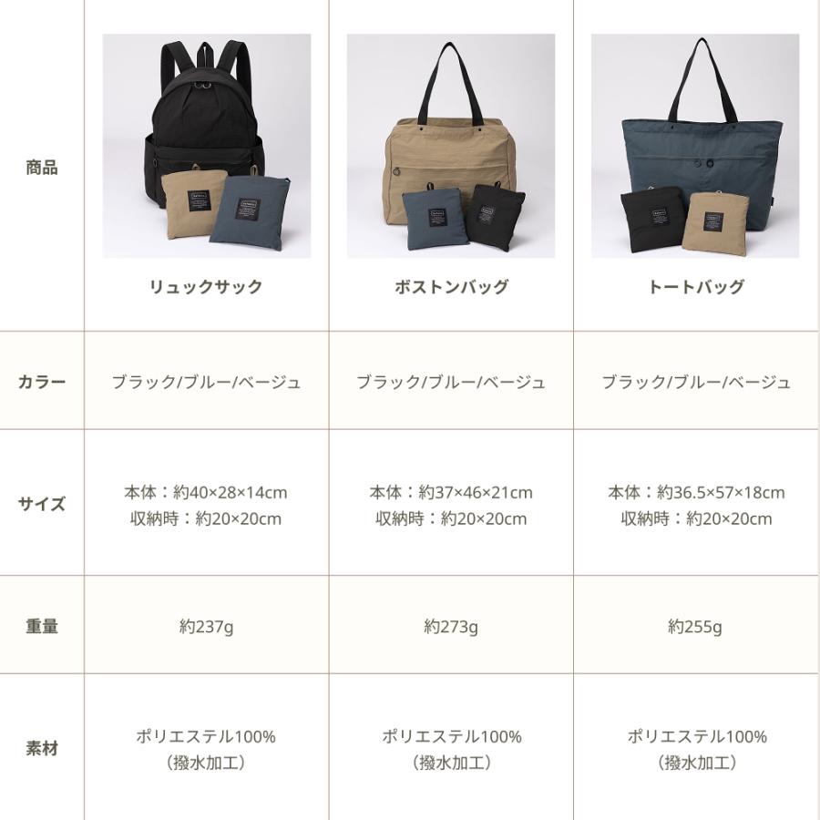 Refeela リフィーラ ポケッタブルボストンバッグ｜JTB商事オリジナル