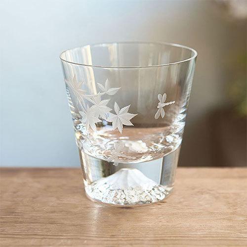 富士山グラス（ロックグラス/紅葉） 田島硝子製造 正規品 ギフト 木