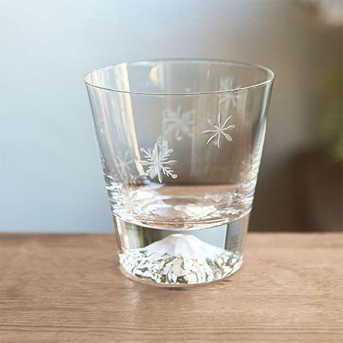 富士山グラス（ロックグラス/雪結晶） 田島硝子製造 正規品 ギフト 木