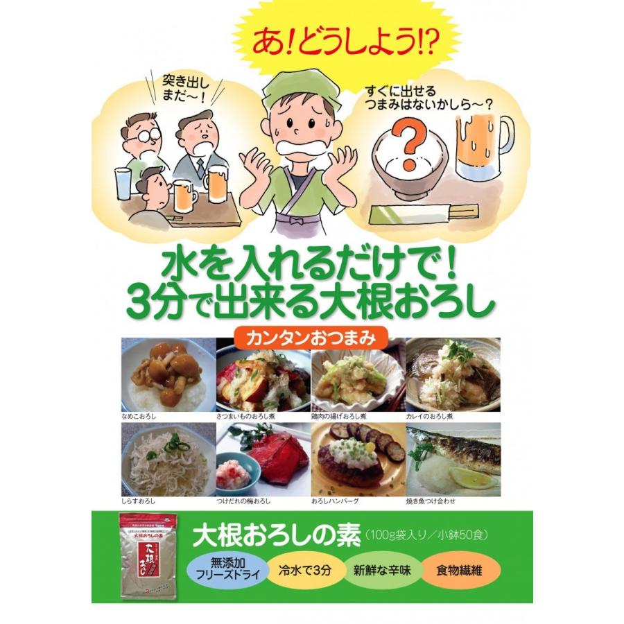 大根おろし の素【１００ｇ】簡単 大根 おろし 即席 業務用 お徳用 お手軽 FD フリーズドライ 乾燥 時短｜e-oro-c｜03