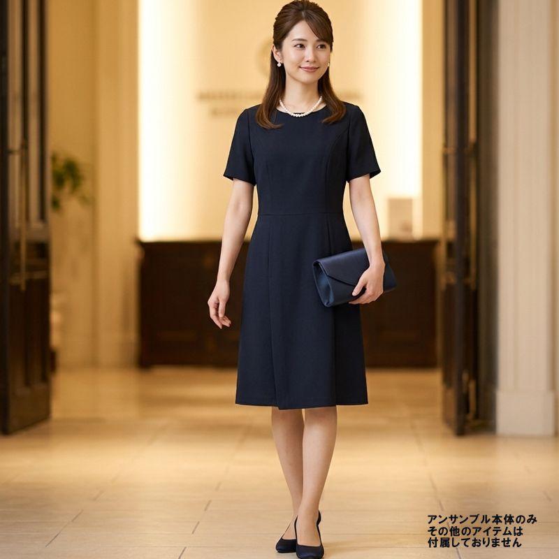【美品】130 MIKIHOUSE アンサンブル ワンピース ジャケット 受験 お受験 スーツ アンサンブル 母 ママ 紺 ワンピース ジャケット 母親