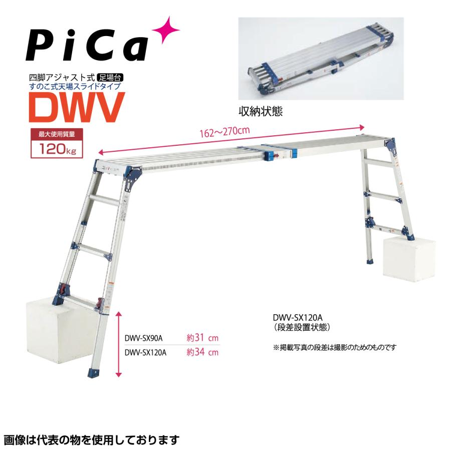 ピカコーポレイション 立ち馬 伸縮 スライド 足場台 四脚 ピカコーポレイション 立ち馬 伸縮 スライド 足場台 四脚