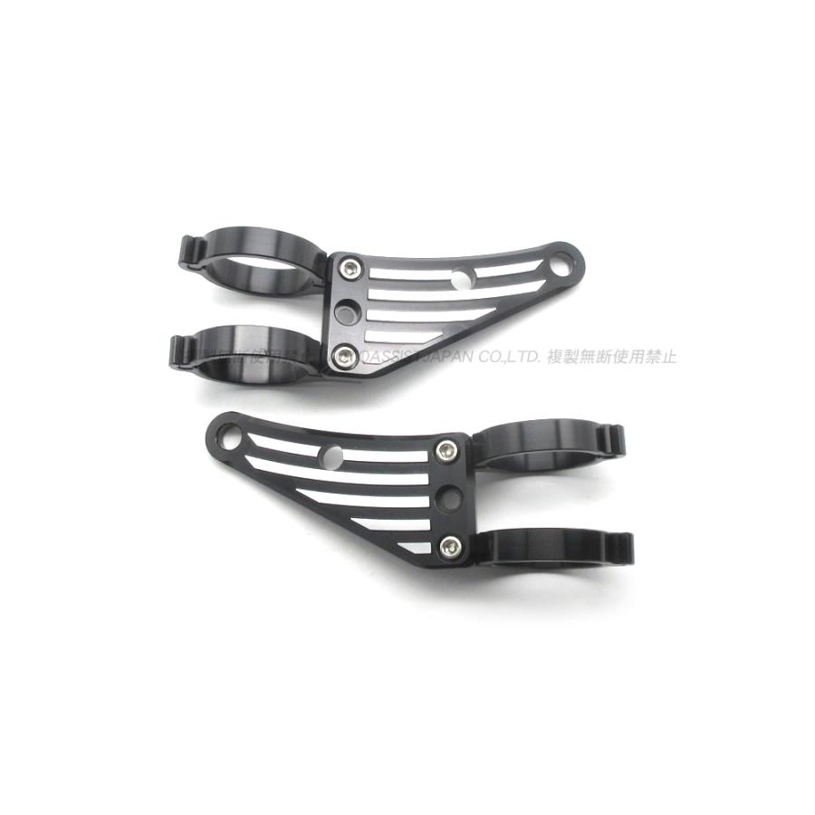 汎用 アルミ CNC ヘッドライトステー 黒 43mm フロントフォーク / GSX