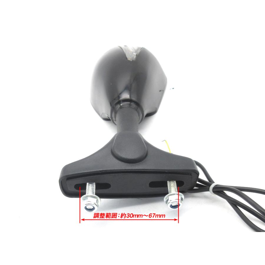 LEDウインカー付 カウルミラー バックミラー ◇ 新品 汎用 ZX-10R ZX