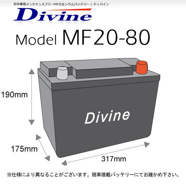 MF20-80 DIVINEバッテリー / 欧州車 SL-8C 59095 580800 互換 BMW 3
