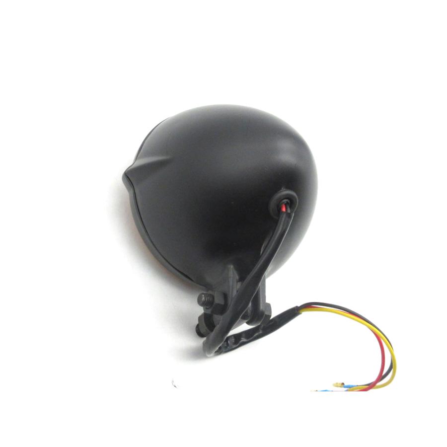 4.5インチ 新品ヘッドライト ビンテージ ブラック イエローレンズ