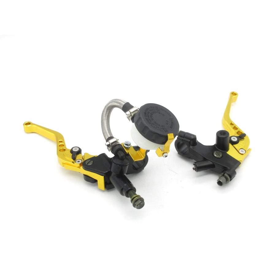 別体 ブレーキマスター＆クラッチ ブレーキレバー 金 1/2インチ◇汎用