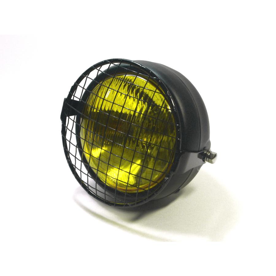 5.5インチ 新品 ヘッドライト イエローレンズ メッシュストーンガード