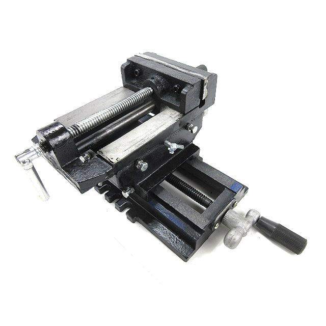 新品 スライド クロスバイス 125 mm 縦横軸 スライド式 万力 / 卓上