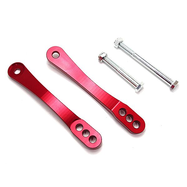 ローダウンリンクキット 車高調ロッド ロワリングキット レッド 赤