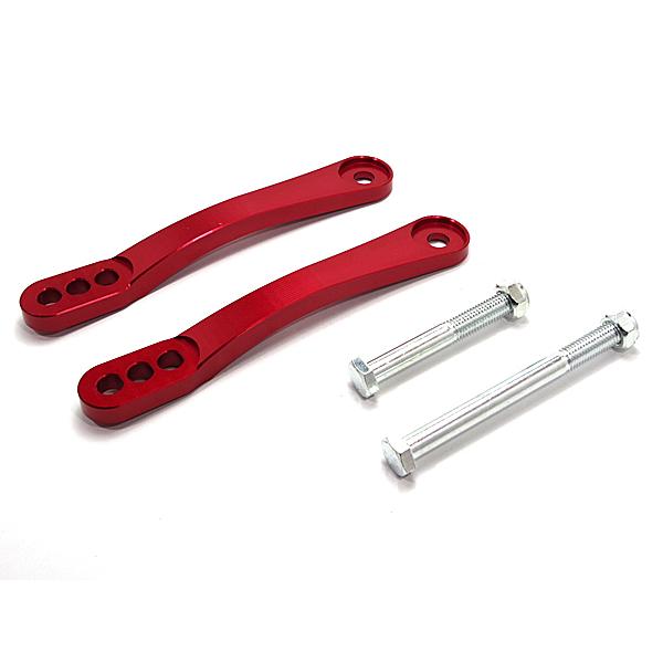 ローダウンリンクキット 車高調ロッド ロワリングキット レッド 赤