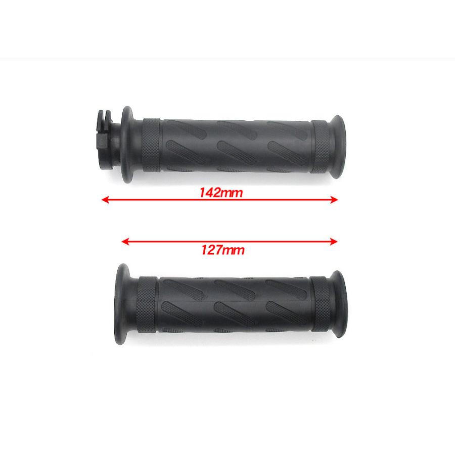 新品 貫通タイプ スロットル+ラバー グリップ 1本ワイヤー ◇22.2mm