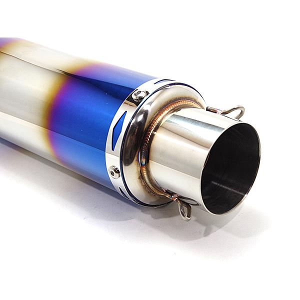チタンブルー GPサイレンサー 360ショート 60.5mm/ 60.5パイ 汎用