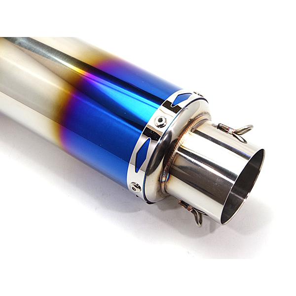 チタンブルー GPサイレンサー 360ショート 60.5mm/ 60.5パイ 汎用