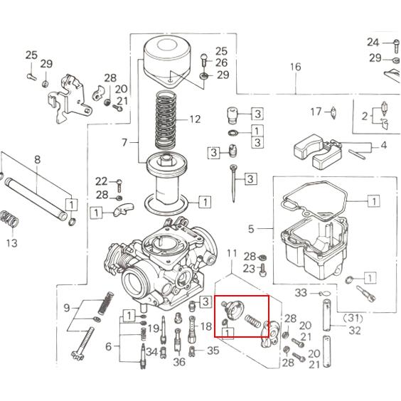 CB400T ホーク2 キャブレター エアーカットバルブ 1個 / CB400N