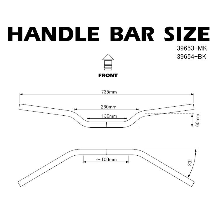 新品 ハンドルバー 高さ 60mm スチール メッキ ◇ 22パイ ミニモト