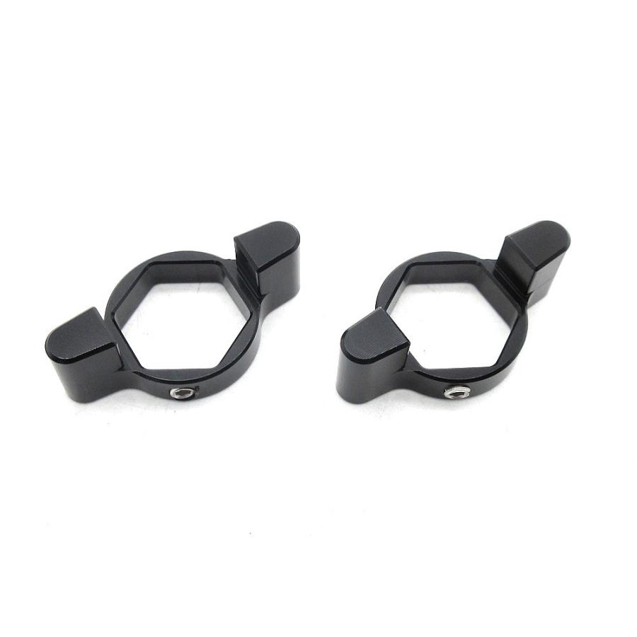 14mm イニシャルアジャスター プリロードアジャスター 2pin 黒 2個SET