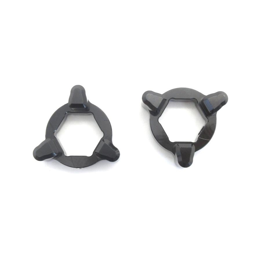 22mm イニシャルアジャスター プリロードアジャスター 3pin 黒 2個SET