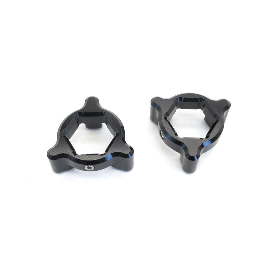 22mm イニシャルアジャスター プリロードアジャスター 3pin 黒 2個SET