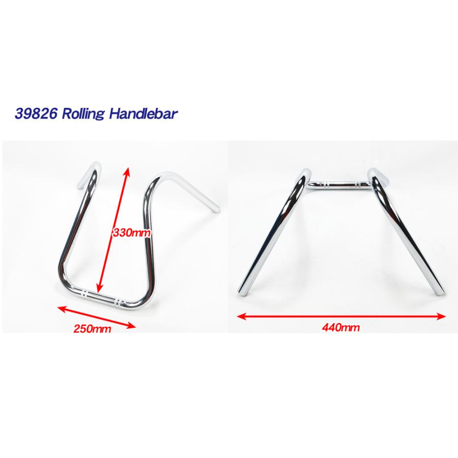 ハンドル　メッキ　3本 新品 ローリングハン スチール メッキ ◇ ハンドルバー CB250T CB400T