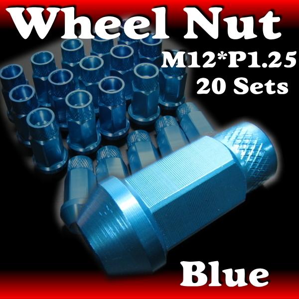 M12*P1.25 アルミ レーシングナット ブルー 青 20個 20pcs ◇ スバル 