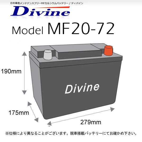 MF20-72 DIVINEバッテリー / 欧州車 SLX-7C 57220 互換 BMW 3シリーズ