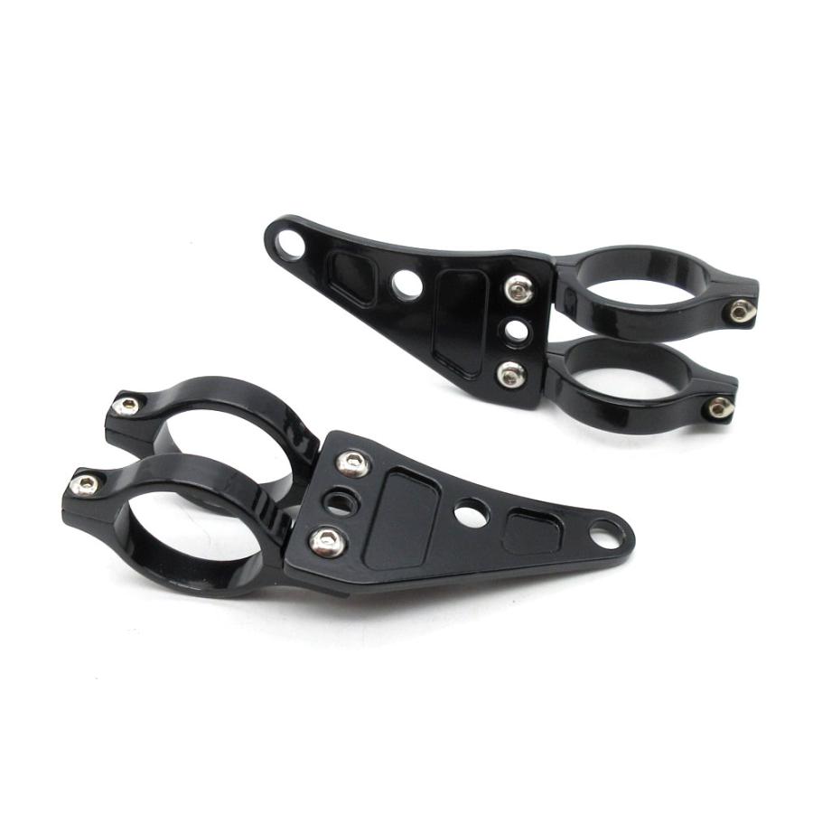 CBR400F用　ライトステーセット② 41mm ネイキッド アルミライトステー ブラック ◇ 汎用 41パイ ZZ-R400