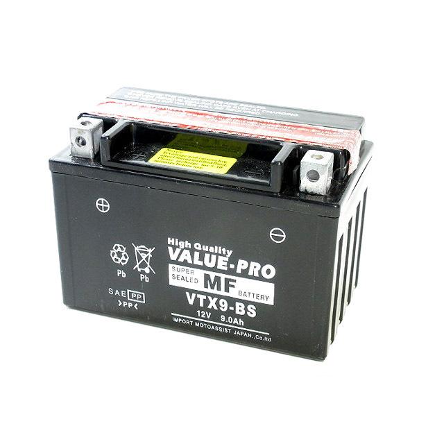 新品 即用式バッテリー VTX9-BS 互換 YTX9-BS / CBR250F CBR250R GB250