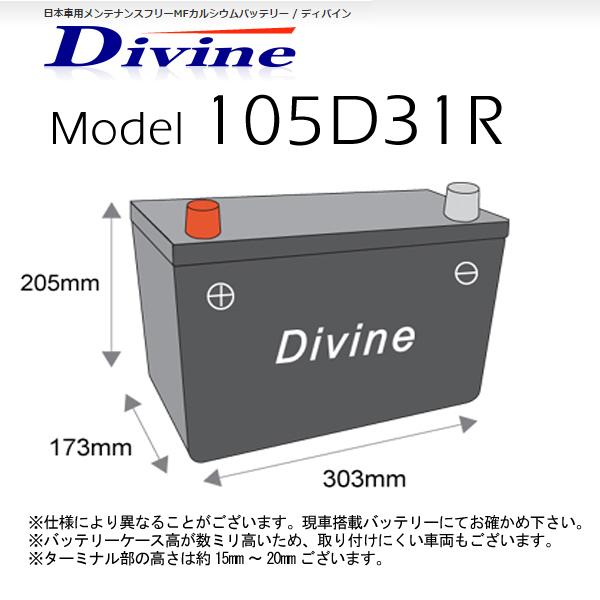 105D31R Divineバッテリー 互換 75D31R 85D31R 95D31R /  センチュリー ハイラックス ランドクルーザー｜e-parts｜02