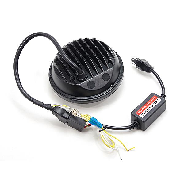 ハーレー用 5.75インチ LEDヘッドライト インナーブラック/ イカリング