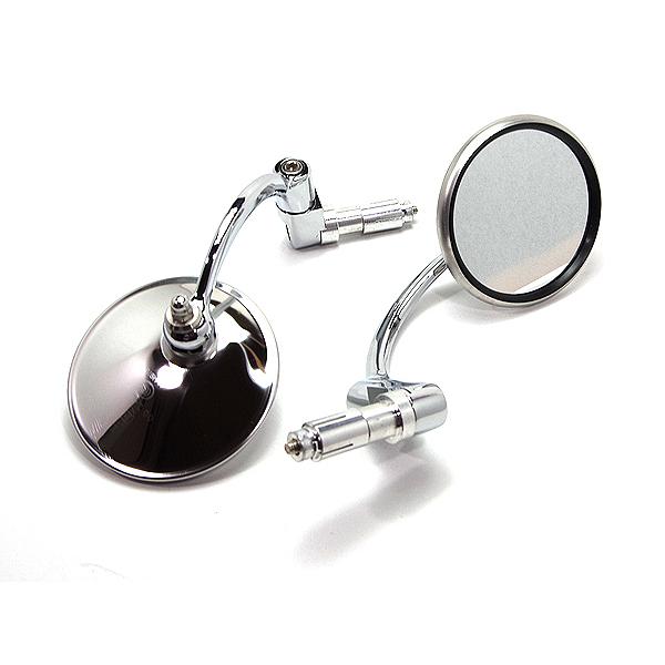 バーエンド ミラー 汎用 HALCYON ハルシオンタイプ 丸型 SR400 XS W650