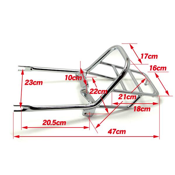 シャリィCHALY 新品 グラブバー付き リアキャリア メッキ MK